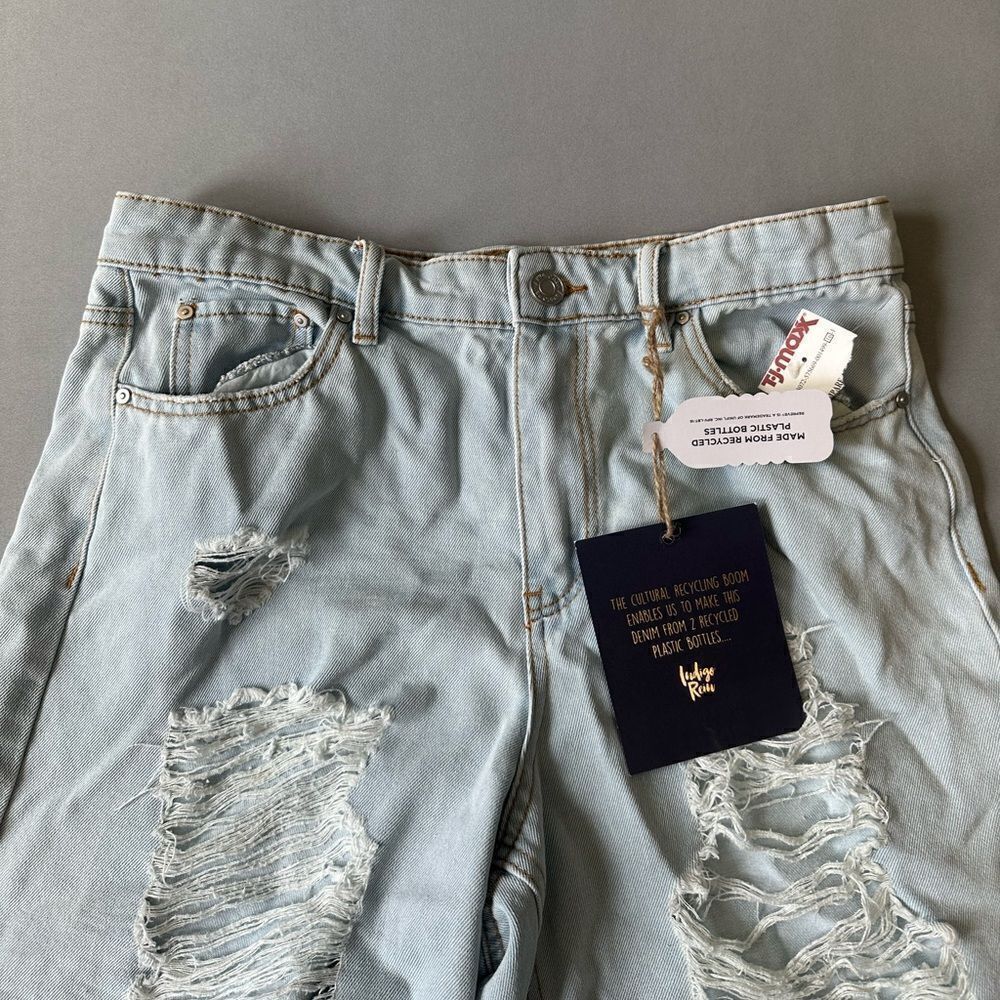 🎉5 for $45🎉 NWT Indigo Rein Shirts Denim Women Size 11/29 Blue Distressed - Picture 5 of 10